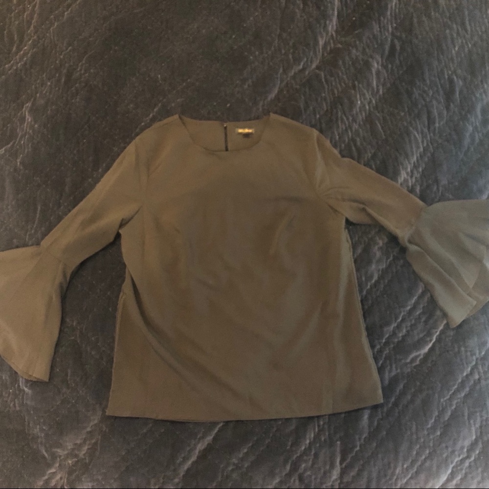 Gold Ray Nellin Flounce Sleeve Blouse M